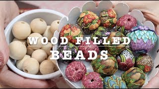 Wood Filled Polymer Clay Beads great for ornaments and jewelry [upl. by Rabassa]