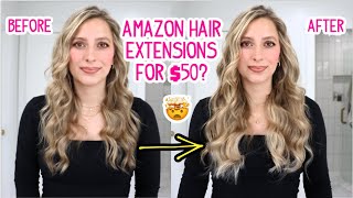 TESTING 50 AMAZON HALO HAIR EXTENSIONS  ARE THEY WORTH IT [upl. by Aretahs821]