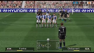 Chilavert Free Kick Golazo HD PES 3  30M top corner adriano gol shorts gaming [upl. by Gora]