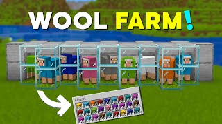 Minecraft Best Wool Farm 120 Tutorial   Automatic [upl. by Karlyn213]