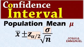 Confidence Interval for a population mean  σ known [upl. by Othilie]