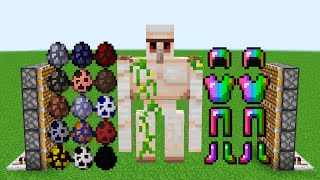 x15 iron golem  all eggs minecraft and x20 rainbow armors combined [upl. by Akirahs]