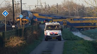 Emergency workers at Netherlands train crash site [upl. by Odnuges]