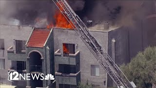 Mesa firefighters battling blaze at apartment building [upl. by Addis]