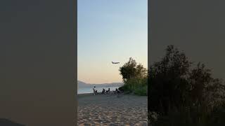 Planes landing over kalamaki beach zante island July 102024 shorts shortvideo beach airplane [upl. by Enileve]