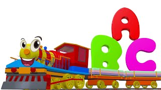 ABCD Train Cartoon  Learn Alphabets A To Z  ABC Letter Learning Video  A For Apple  Edutainment [upl. by Jeraldine]