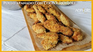 POLLO APANADO con COCO y AJONJOLÍ  SIN freír y SIN Harinas  TIRITAS Pollo crocantes y deliciosas [upl. by Sergei924]