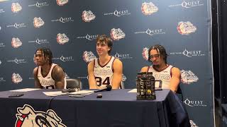 Gonzaga’s Khalif Battle Braden Huff and Ryan Nembhard post Arizona State [upl. by Anaz]