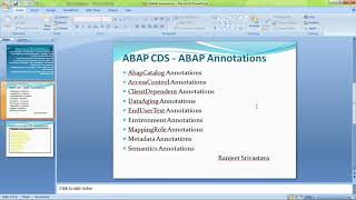 CDS View Quick overview Part 3 CDS View Annotations [upl. by Juliann251]