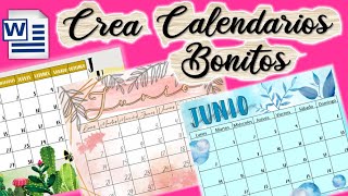 COMO HACER CALENDARIOS BONITOS EN WORD✨ COMO INSERTAR CALENDARIO EN WORD💖 FÁCIL Y RÁPIDO✅ [upl. by Magnolia]