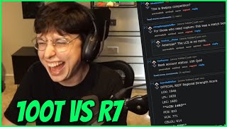 Caedrel Reacts To Reddit After The 100T VS R7 Series [upl. by Anuhsal]