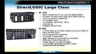 Selecting a PLC  General PLC Knowledge  Part 3 from AutomationDirect [upl. by Zehc]