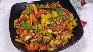 Chicken mince vegetable recipe 🤩  vegetable Keema  kitchen with farwa [upl. by Phemia]