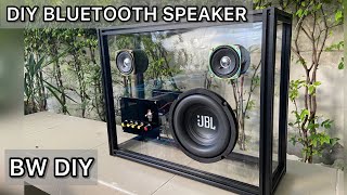 Diy bluetooth speaker 21 chanel 200W transparent with black aluminium profile frame [upl. by Simonne]