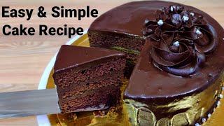 Chocolate Truffle CakeEasy Chocolate Cake Recipe Eggless and without oveneggless chocolate sponge [upl. by Etteneg988]