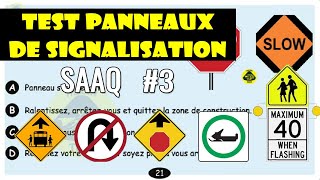 Examen théorique SAAQ Test panneaux de signalisation routière 3  Code de la Sécurité routière 2024 [upl. by Singband]