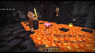 WR Obtain Netherite SSG Speedrun in 39 Seconds Minecraft Bedrock [upl. by Attegroeg]