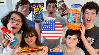 AUSSIE KIDS TRY AMERICAN SNACKS [upl. by Akcirehs]