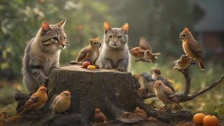 Cat TV Squirrel Picnic  Birds and Squirrels Everywhere ⭐ 24 HOURS ⭐ [upl. by Olympia725]