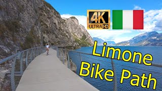 【4K】Limone sul Garda Suspended Bike Path  Ciclopista route in Lake Garda [upl. by Klinger]