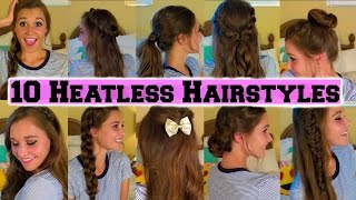 10 Back To School Heatless Hairstyles [upl. by Kevon]