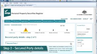 PPSR  Creating a secured party group [upl. by Nosretep39]