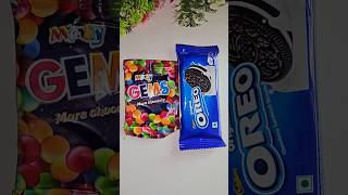 Oreo Biscuits And Gems candyopeningvideo chocolate candy candyshorts chocolatedessert shorts [upl. by Hen901]