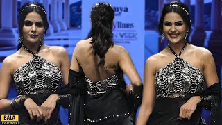 Priyanka Chahar Choudhary ROCKS The Ramp In Black Backless Outfit at Bombay Times Fashion Week 2024 [upl. by Ayikal]