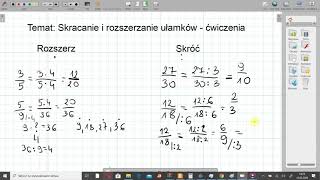 Klasa IV  Skracanie i rozszerzanie ułamków  ćwiczenia [upl. by Levy]