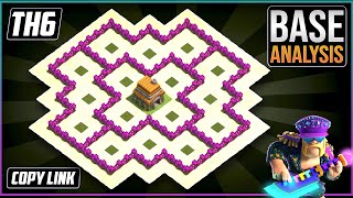 BEST Ultimate Town Hall 6 TrophyHybrid Base Layout 2023  COC Town Hall 6 Hybrid Base Design [upl. by Ramos]