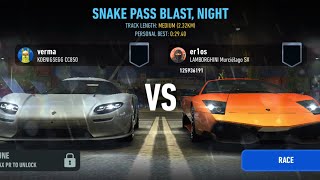 NFS Rivals  KOENIGSEGG CC850 Vs LAMBORGHINI Murciélago SV Tier Up E  Street Race [upl. by Ainoloppa]