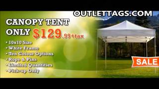 CANADIAN COMPANY OUTLET TAGS CANOPIES amp POP UP TENTS [upl. by Yorel746]