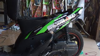 PASANG STIKER DECAL YAMAHA MIO SPORTYNASSCAR AUDIO MANTAAP [upl. by Gahan]