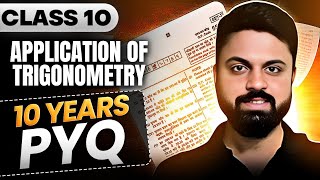 CBSE Class 10 Maths PYQs Solution  Application of Trigonometry  Harsh Sir [upl. by Ainevul]