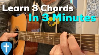 Learn First 3 Chords on Guitar in 3 Minutes  Beginner Lesson  Matt McCoy [upl. by Lorenzo]