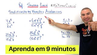 SIMPLIFICAÇÃO DE FRAÇÕES ALGÉBRICAS  EM 9 MINUTOS [upl. by Ulrika]