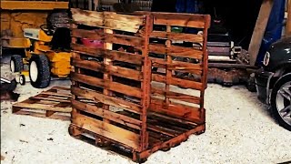 Turning Pallets into Firewood Holders [upl. by Darees264]