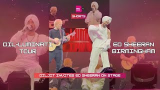 Diljit Dosanjh invites Ed Sheeran on stage to perform live in Birmingham on his UK Tour  Surprise [upl. by Aketal]