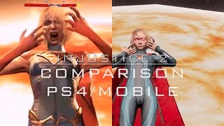 Injustice 2 Shattered Alliance Comparison PS4Mobile [upl. by Nylatsyrk]