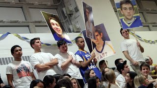 East Meadow HS quotPack the Housequot Basketball Game 2015 [upl. by Eenobe]