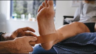 How To Strap An Lateral Ankle Sprain  Frenchs Forest Physio [upl. by Etnomed]