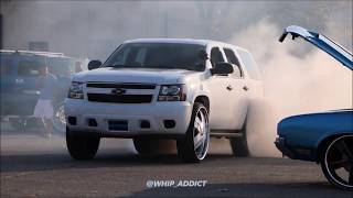 WhipAddict Chevrolet Tahoe Burnout on DUB Floater 30s Midwest Fest [upl. by Chitkara]