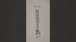 Easy drawing step by step How to draw Braids drawing art shorts [upl. by Ivy]