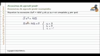 Ecuaciones de segundo grado Incompletas 3º de ESO matemáticas [upl. by Bellanca]