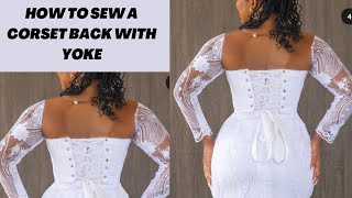 How to cut and sew transparent corset with yoke corset mesh with pattern cutting [upl. by Notlad]