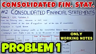 2 Consolidated Financial Statements  Problem 1  CA INTER  By Saheb Academy [upl. by Ramirolg319]