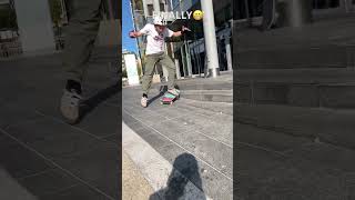 First Kickflip down 2 stair🥳 skateboarding skateboard skate skateforlife fyp [upl. by Naiditch]