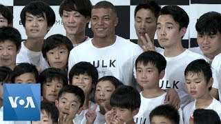 Soccer Star Mbappe Plays With Kids in Japan [upl. by Koran884]