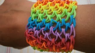 Rainbow Loom Drachenschuppen Armband kurze Anleitung [upl. by Akinihs]