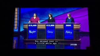 Jeopardy Daily Double in Double Jeopardy GONE WRONG 112118 [upl. by Bakeman]